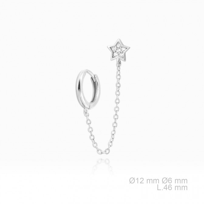 Pendientes de Plata de Ley y circonita