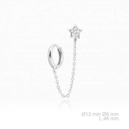 Pendientes de Plata de Ley y circonita