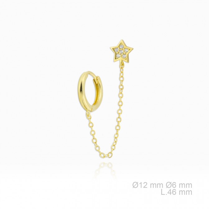 Pendientes de Plata de Ley y circonita