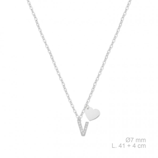 Gargantilla de Plata de Ley con circonitas | V