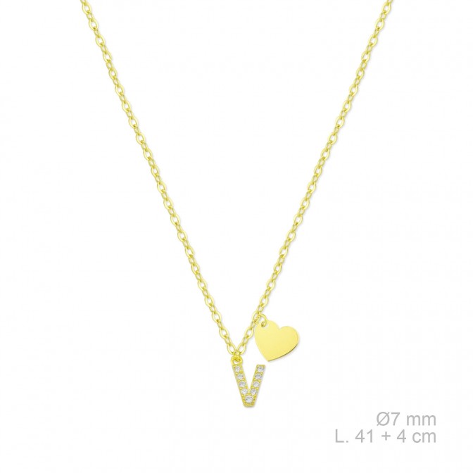 Gargantilla de Plata de Ley con circonitas | V