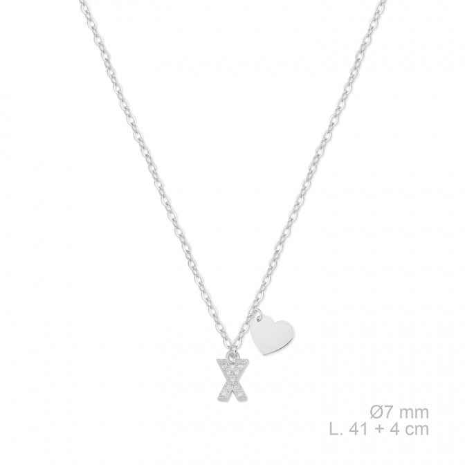 Gargantilla de Plata de Ley con circonitas | X