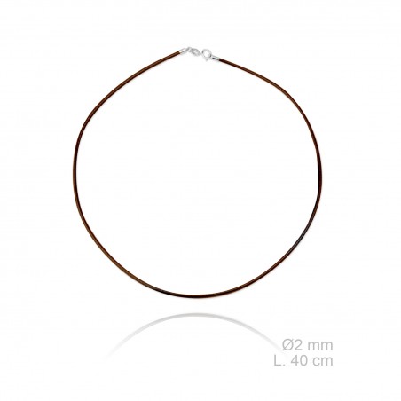 Gargantilla de cuero trenzado, longitud: 40 cm, grosor: Ø2 mm