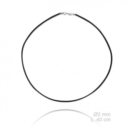 Gargantilla de cuero, longitud: 40 cm, grosor: Ø2 mm