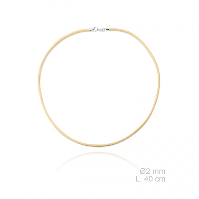 Gargantilla de cuero trenzado, longitud: 40 cm, grosor: Ø2 mm