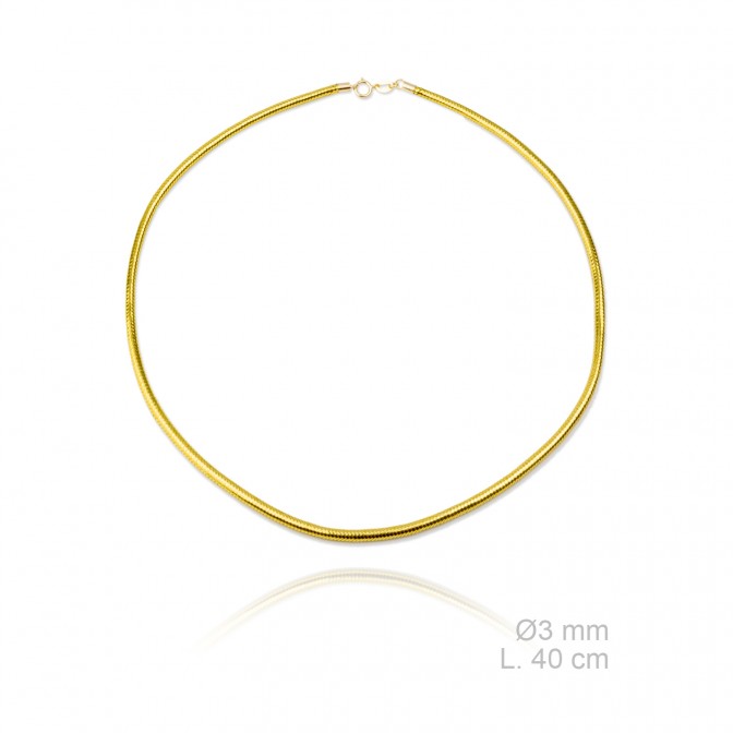 Gargantilla de Cordón metalizado, longitud: 40 cm, grosor: Ø3 mm
