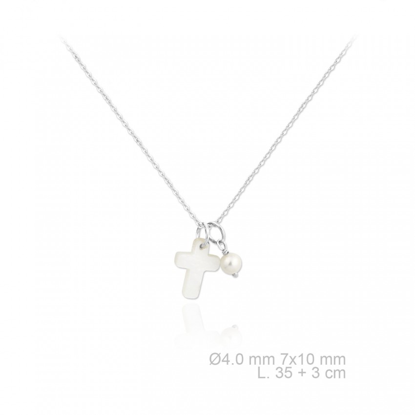 Gargantilla de Plata de Ley y nácar