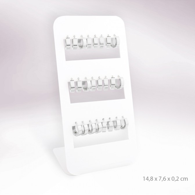 Expositor - 12 pares de pendientes de Acero