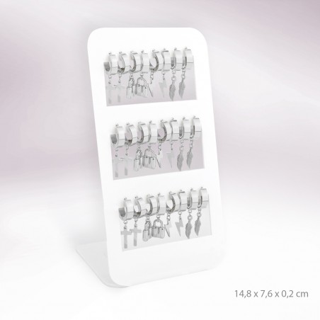 Expositor - 12 pares de pendientes de Acero