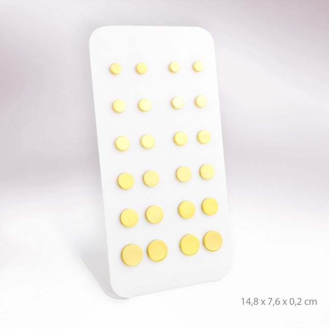 Expositor - 12 pares de pendientes de Acero