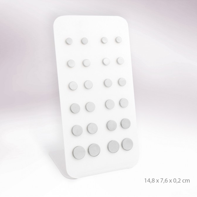 Expositor - 12 pares de pendientes de Acero