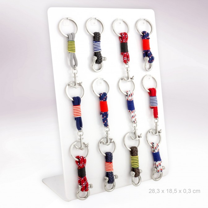 Expositor - 12 llaveros de Acero