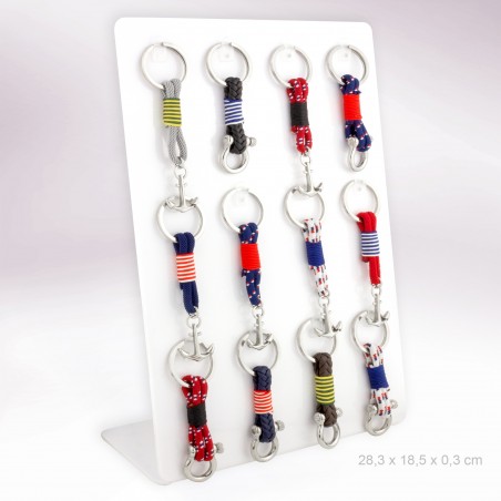 Expositor - 12 llaveros de Acero