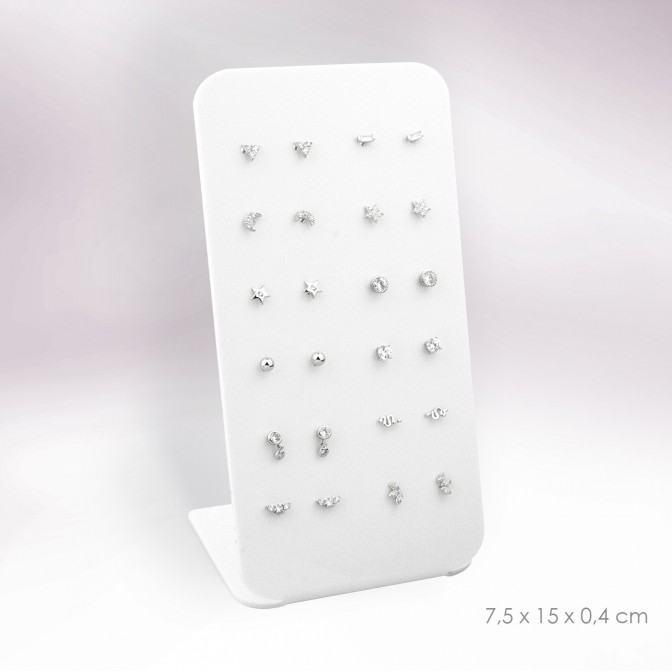 Expositor - 12 pares de pendientes (cierre de rosca)