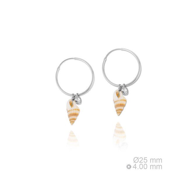 Pendientes de Plata de Ley y nácar