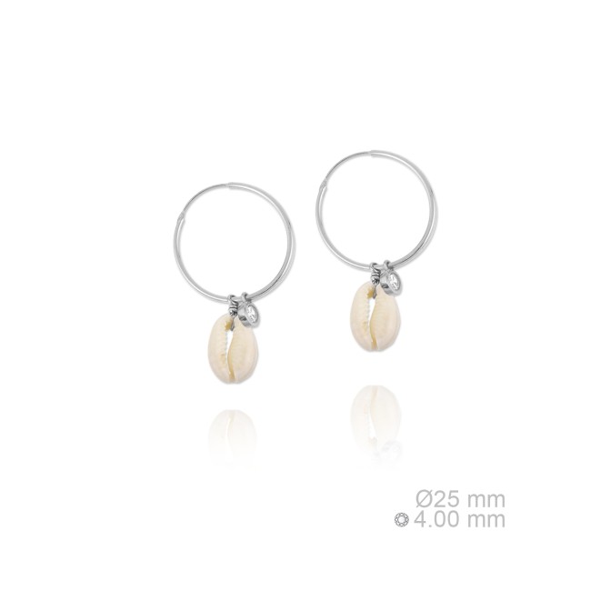 Pendientes de Plata de Ley y nácar