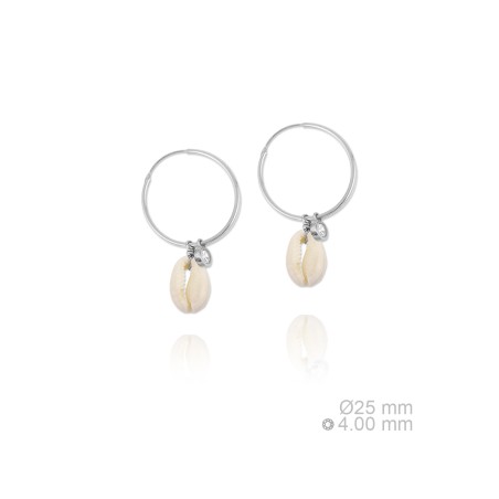 Pendientes de Plata de Ley y nácar