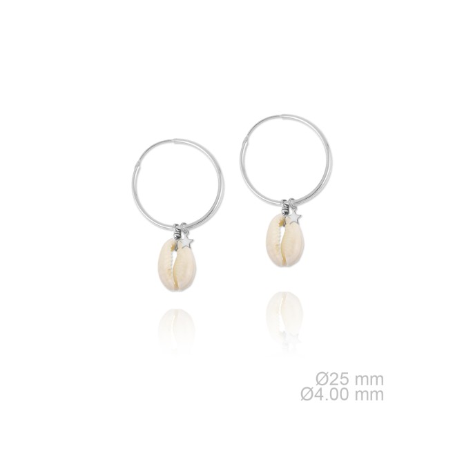 Pendientes de Plata de Ley y nácar