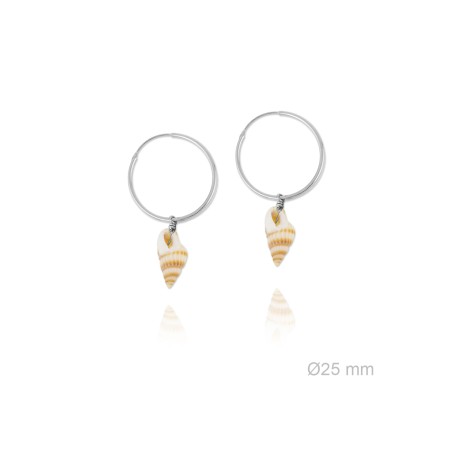 Pendientes de Plata de Ley y nácar