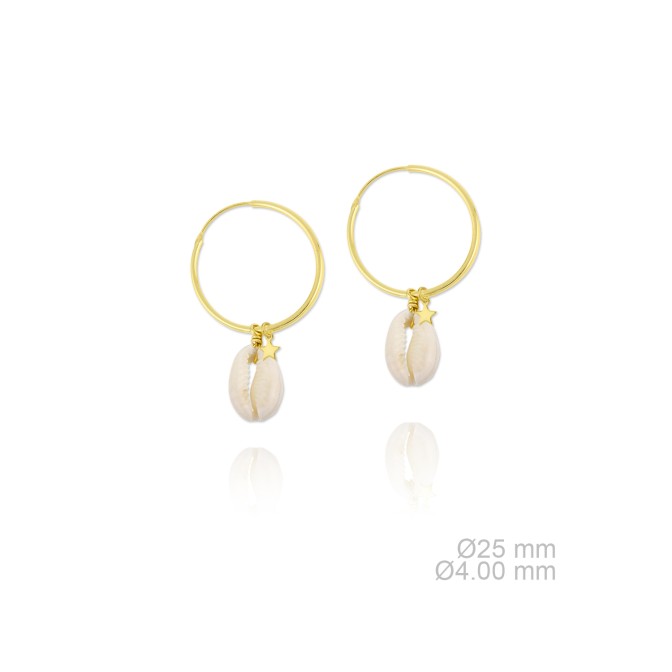 Pendientes de Plata de Ley y nácar