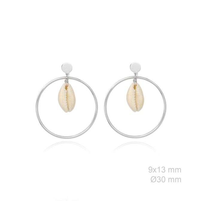 Pendientes de Plata de Ley y nácar