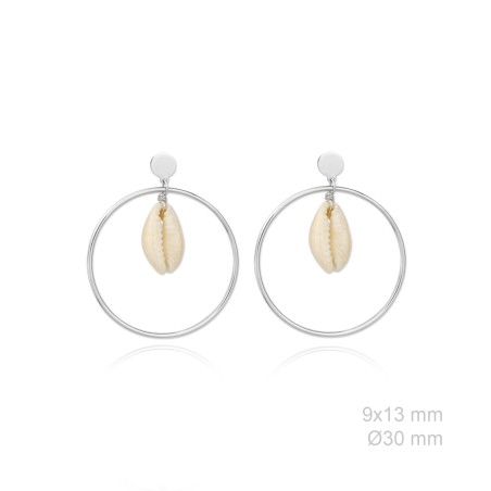 Pendientes de Plata de Ley y nácar