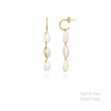 Pendientes de Plata de Ley y nácar