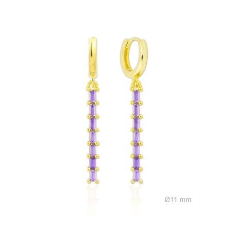 Pendientes de Plata de Ley y circonita