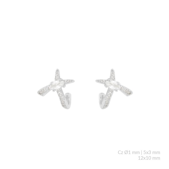 Pendientes de Plata de Ley con circonitas