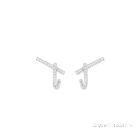 Pendientes de Plata de Ley con circonitas