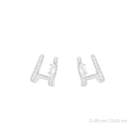 Pendientes de Plata de Ley con circonitas