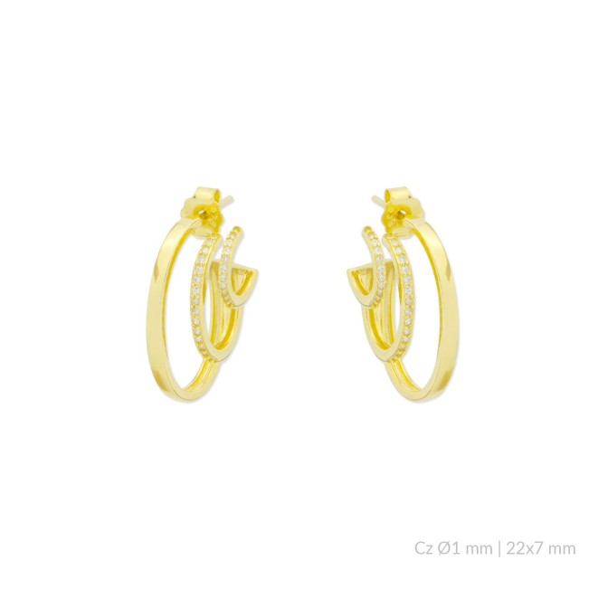 Pendientes de Plata de Ley con circonitas