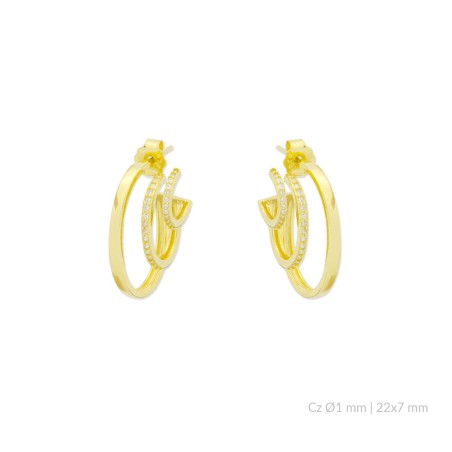 Pendientes de Plata de Ley con circonitas