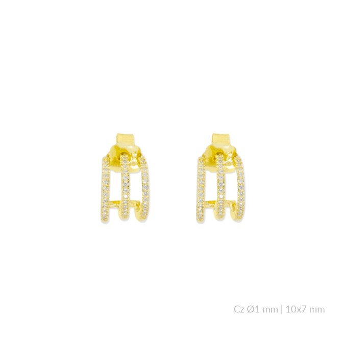 Pendientes de Plata de Ley con circonitas