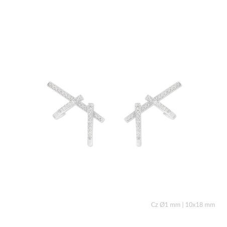 Pendientes de Plata de Ley con circonitas