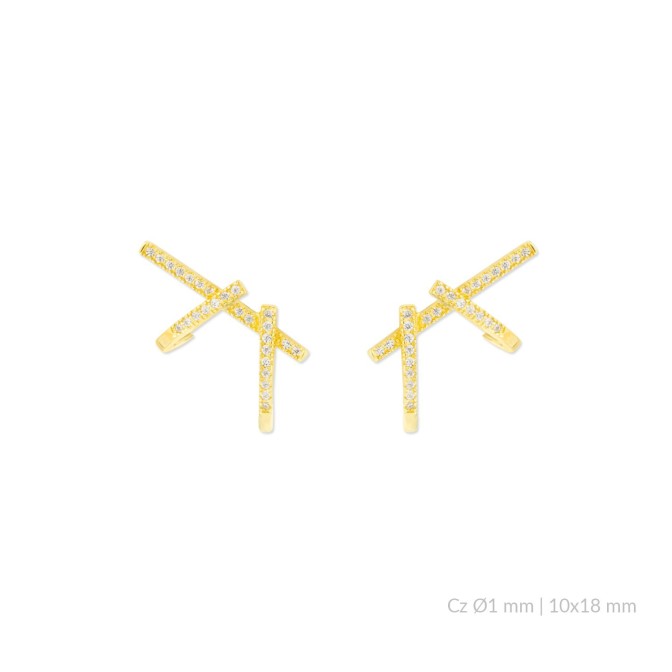 Pendientes de Plata de Ley con circonitas