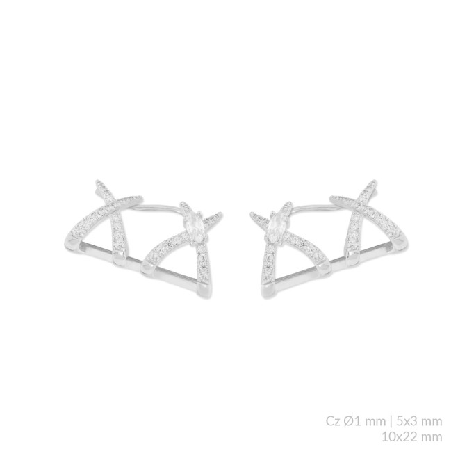 Pendientes de Plata de Ley con circonitas