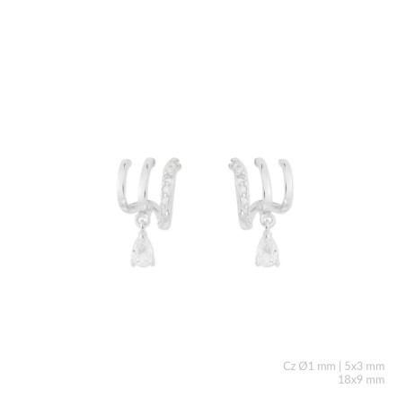 Pendientes de Plata de Ley con circonitas