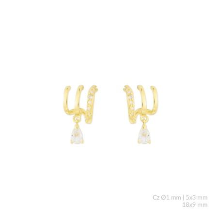 Pendientes de Plata de Ley con circonitas