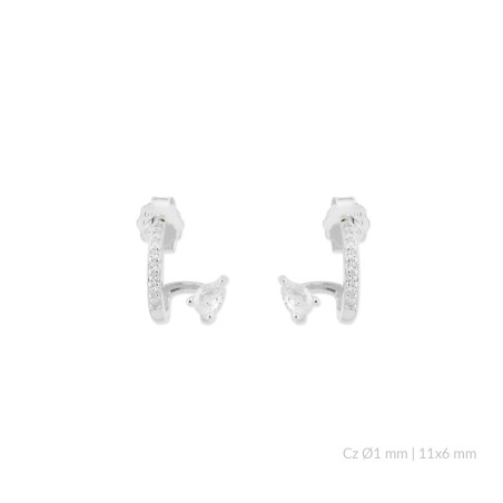 Pendientes de Plata de Ley con circonitas