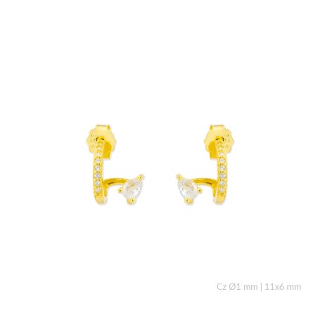 Pendientes de Plata de Ley con circonitas