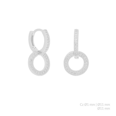 Pendientes de Plata de Ley y circonitas