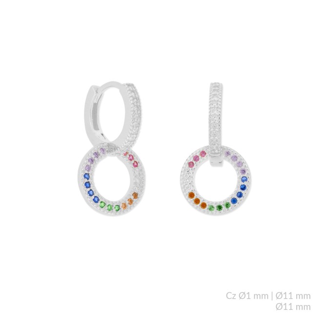 Pendientes de Plata de Ley y circonitas