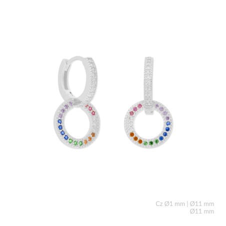 Pendientes de Plata de Ley y circonitas