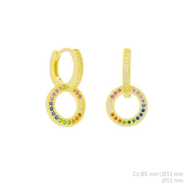 Pendientes de Plata de Ley y circonitas