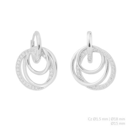 Pendientes de Plata de Ley y circonitas