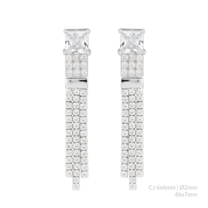 Pendientes de Plata de Ley con circonitas