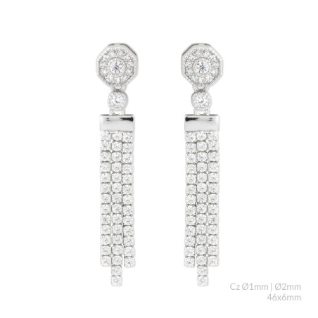 Pendientes de Plata de Ley con circonitas