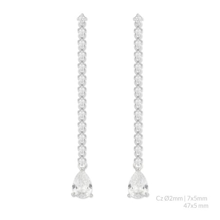 Pendientes de Plata de Ley con circonitas