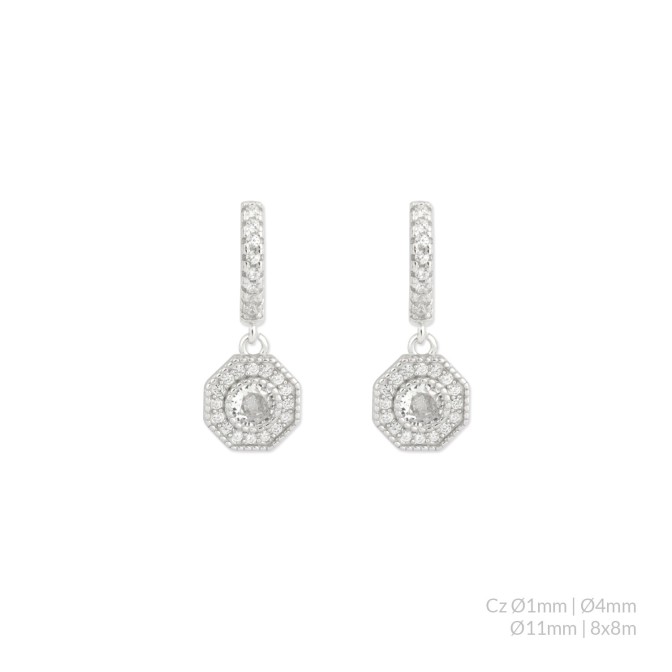 Pendientes de Plata de Ley con circonitas